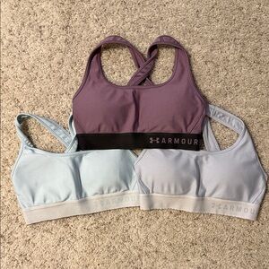 Under Armour Sports Bra Trio in Purple and Light Gray